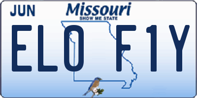 MO license plate EL0F1Y