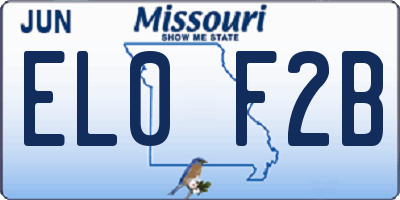 MO license plate EL0F2B