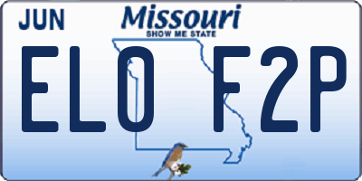 MO license plate EL0F2P