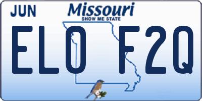 MO license plate EL0F2Q