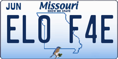 MO license plate EL0F4E