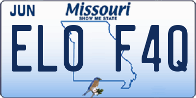 MO license plate EL0F4Q