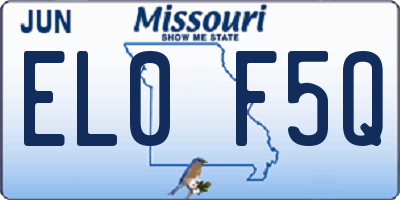 MO license plate EL0F5Q