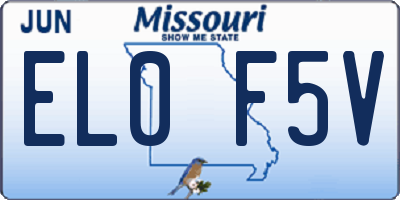 MO license plate EL0F5V
