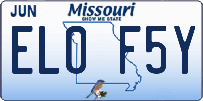 MO license plate EL0F5Y
