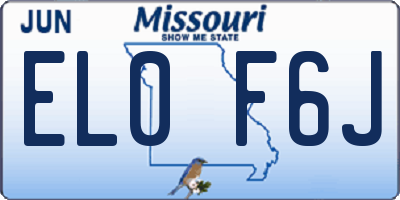 MO license plate EL0F6J