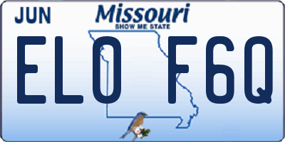 MO license plate EL0F6Q