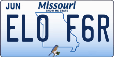 MO license plate EL0F6R