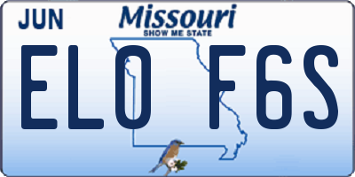 MO license plate EL0F6S