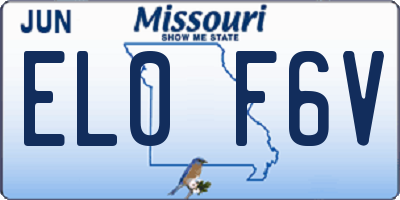 MO license plate EL0F6V