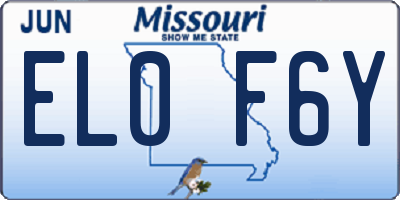 MO license plate EL0F6Y