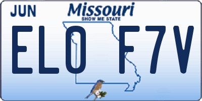 MO license plate EL0F7V