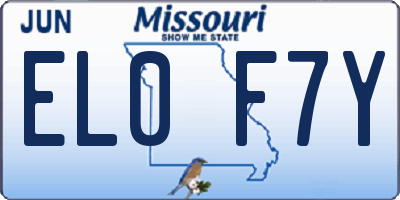 MO license plate EL0F7Y