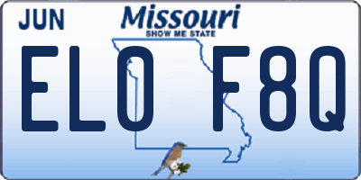 MO license plate EL0F8Q