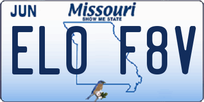MO license plate EL0F8V