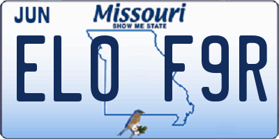 MO license plate EL0F9R
