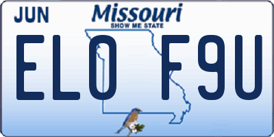 MO license plate EL0F9U