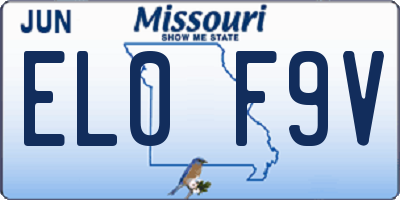 MO license plate EL0F9V