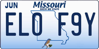 MO license plate EL0F9Y