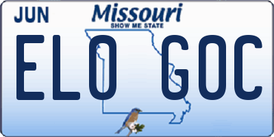 MO license plate EL0G0C