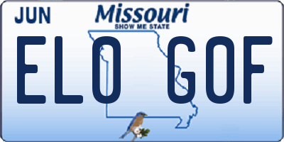 MO license plate EL0G0F