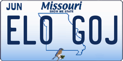 MO license plate EL0G0J