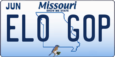 MO license plate EL0G0P