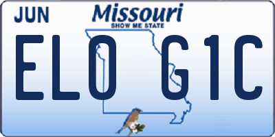 MO license plate EL0G1C