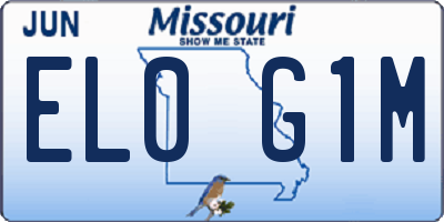 MO license plate EL0G1M