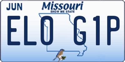 MO license plate EL0G1P