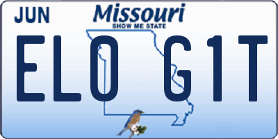 MO license plate EL0G1T