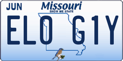 MO license plate EL0G1Y