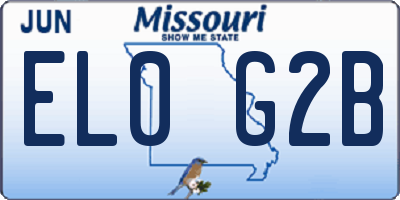 MO license plate EL0G2B