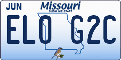 MO license plate EL0G2C