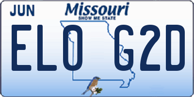 MO license plate EL0G2D