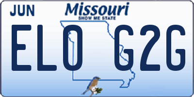MO license plate EL0G2G