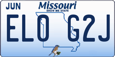 MO license plate EL0G2J