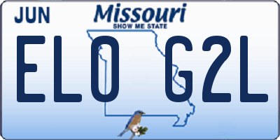 MO license plate EL0G2L