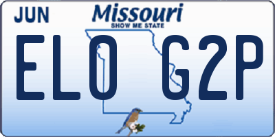 MO license plate EL0G2P