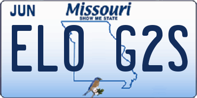 MO license plate EL0G2S