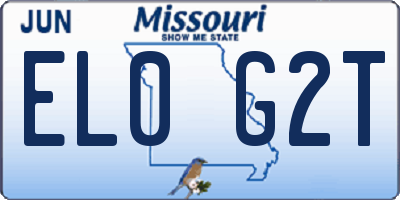 MO license plate EL0G2T