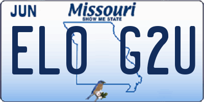 MO license plate EL0G2U