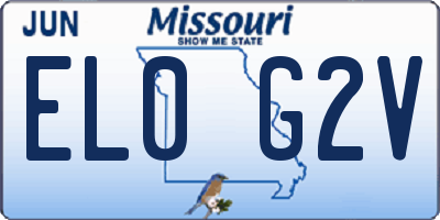 MO license plate EL0G2V