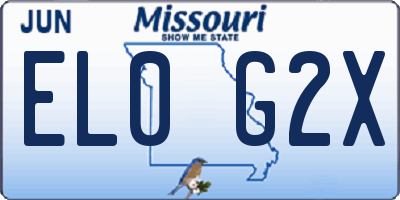 MO license plate EL0G2X