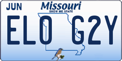 MO license plate EL0G2Y