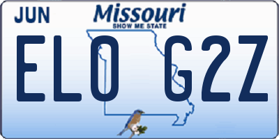 MO license plate EL0G2Z