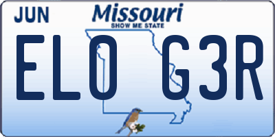 MO license plate EL0G3R