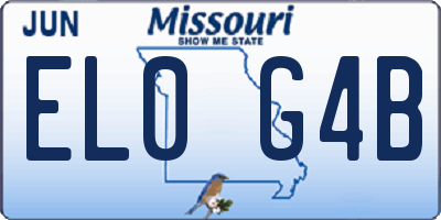 MO license plate EL0G4B
