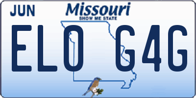 MO license plate EL0G4G