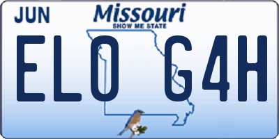 MO license plate EL0G4H